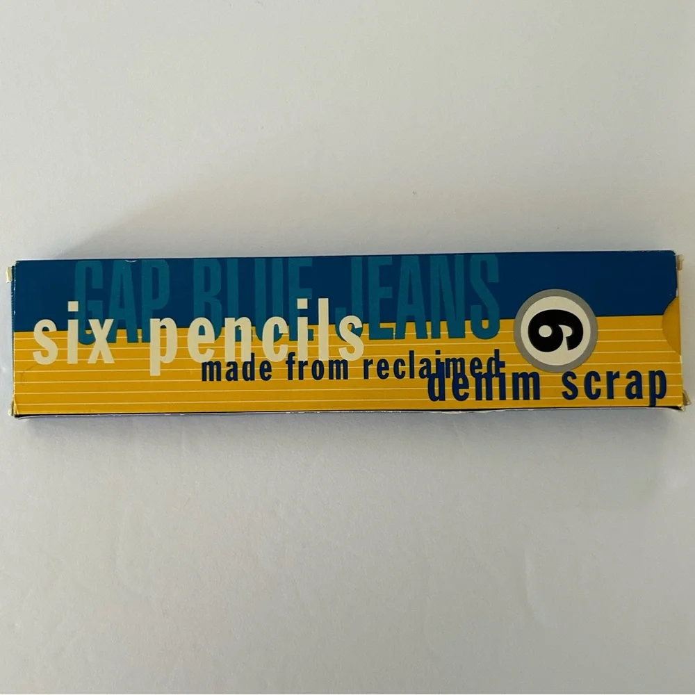 Vintage 90’s GAP Blue Jeans Denim Graphite 6 Pencil Set - Made from Denim Scrap